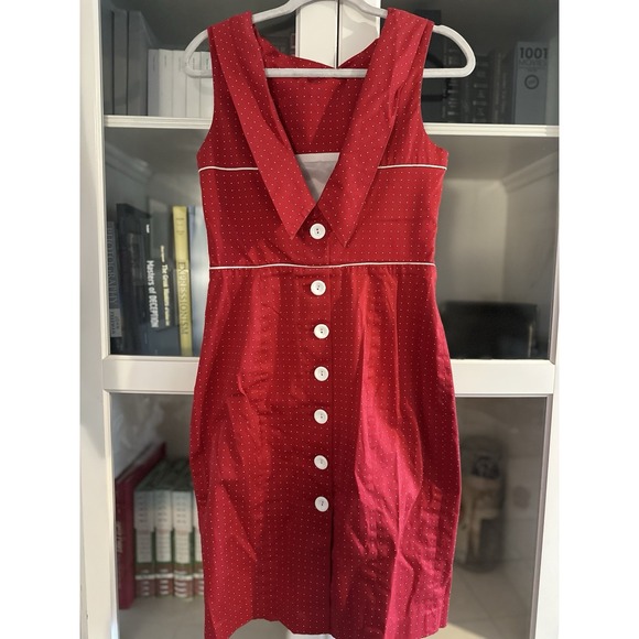 Vintage Women's BEBE Polka Dots Dress‎ Size medium RETRO - Picture 5 of 7